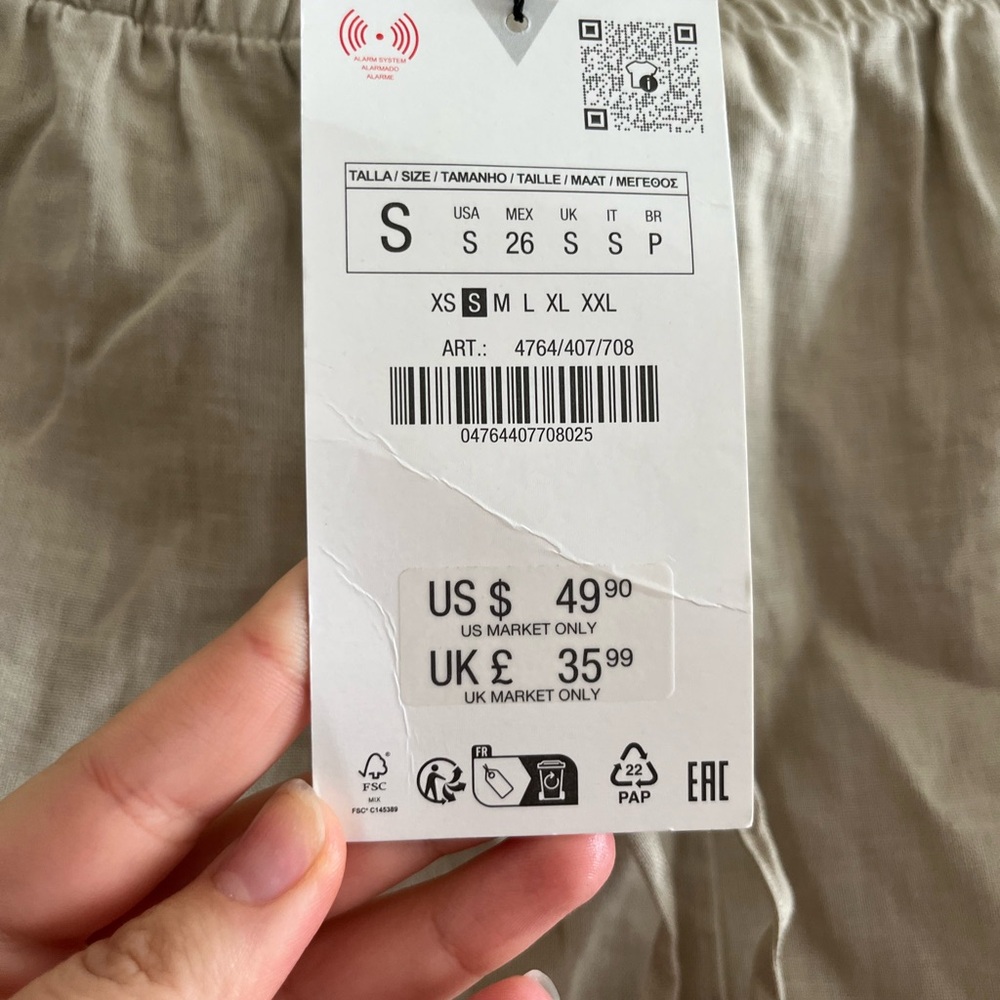 Zara maxi skirt linen with pockets